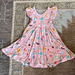 Little Sleepies Pink Birthday Party Kids Dress size 6